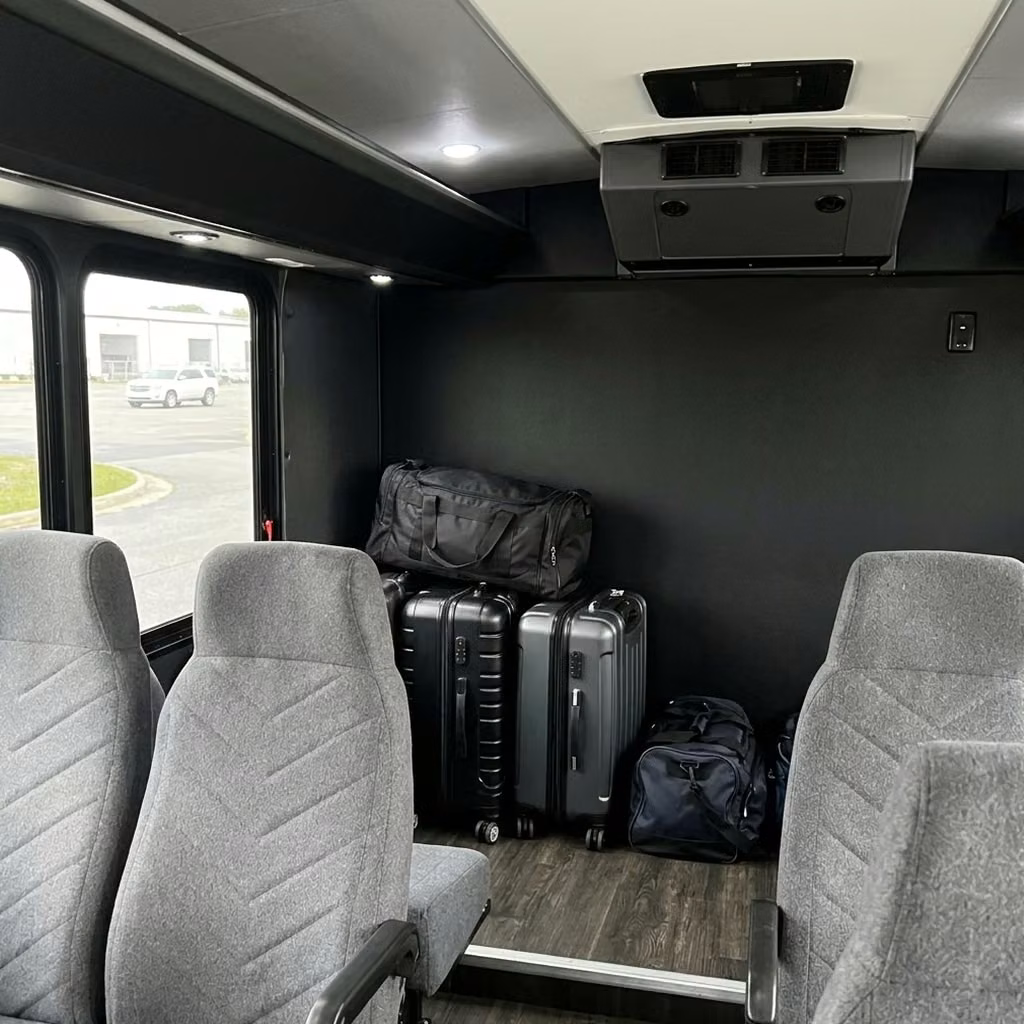 beverly hills 15 passenger minibus luggage area