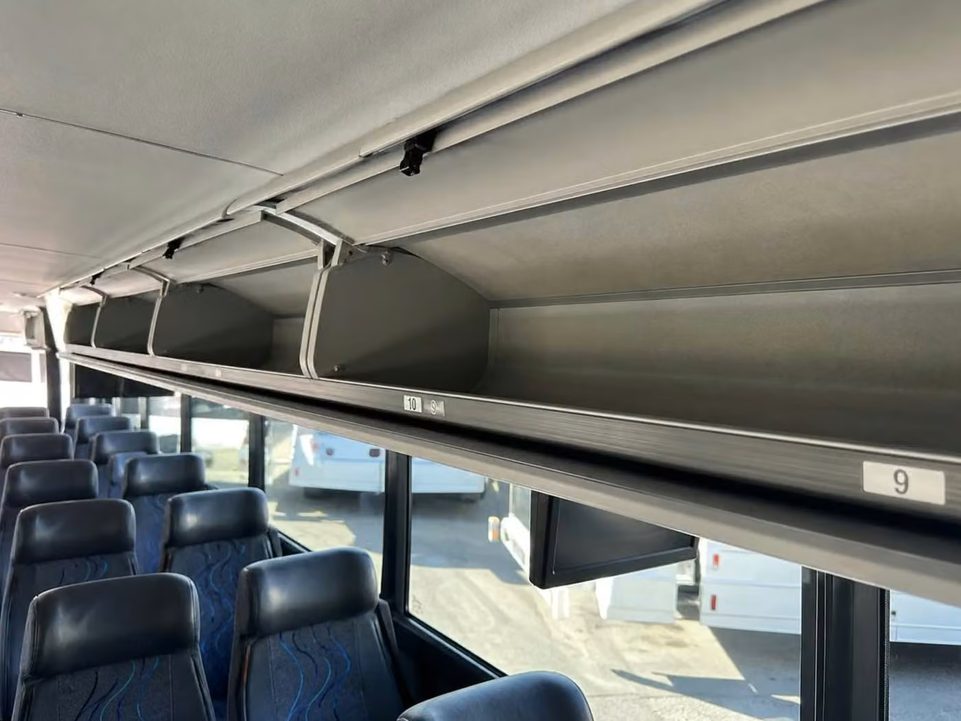beverly hills 18 passenger minibus overhead storage