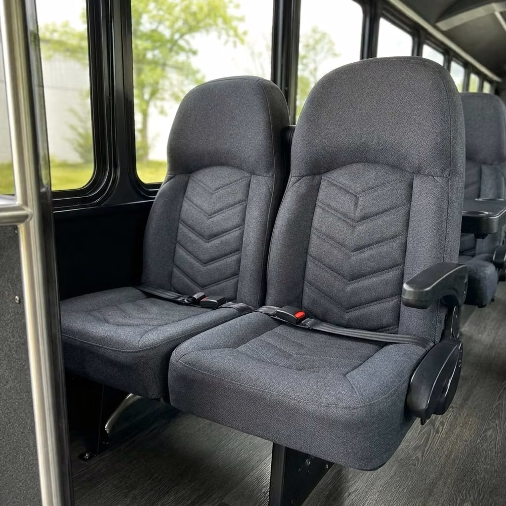 beverly hills 25 passenger minibus high back seats