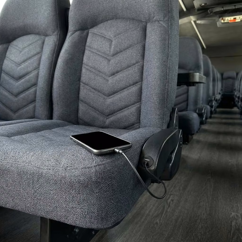 beverly hills 25 passenger minibus usb charging
