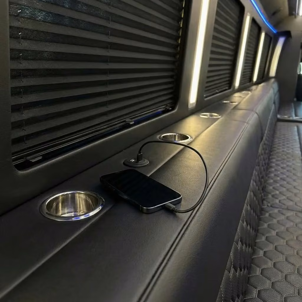 beverly hills party bus usb charging