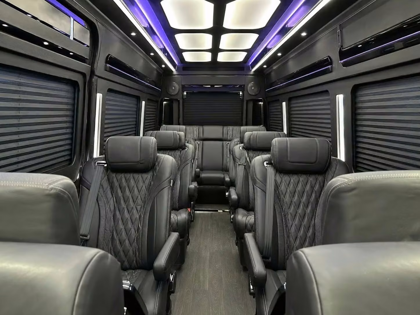 beverly hills sprinter van rental with driver reclining seats